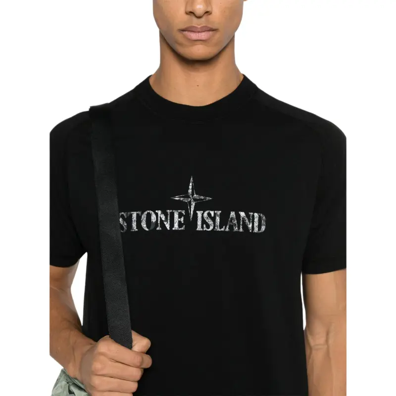 STONE ISLAND Logo print T shirt-3