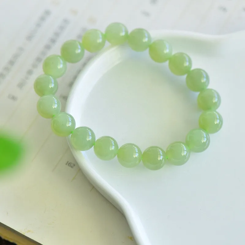 TAMINA Bracelets Pale Greenish White Jade Unisex-3
