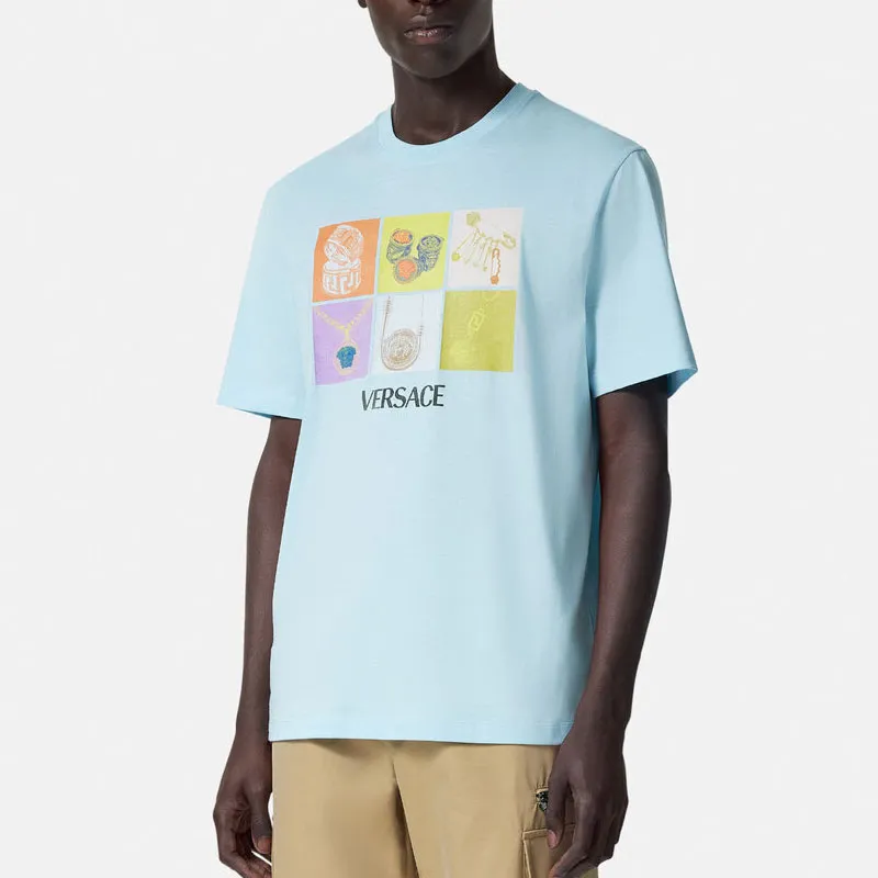VERSACE Graphic Printed Crewneck T Shirt-1
