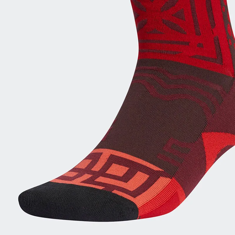 Adidas Mid Calf Socks Unisex 1 Pack Black Red-1