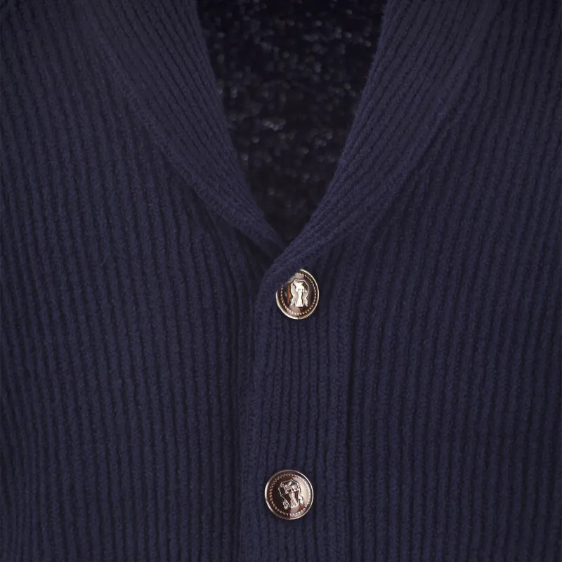 Brunello Cucinelli Shawl Lapel Knitted Cardigan-6