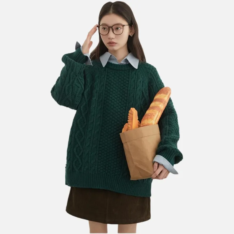 CHIC VEN Sweater Women's Vintage Green-1