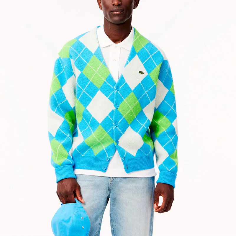 LACOSTE Sweater Men's White/Blue-1