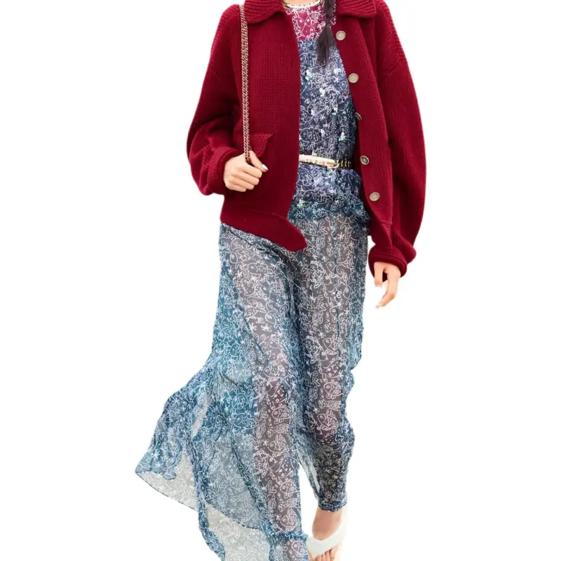 CHANEL Knitwear Women's Burgundy-4