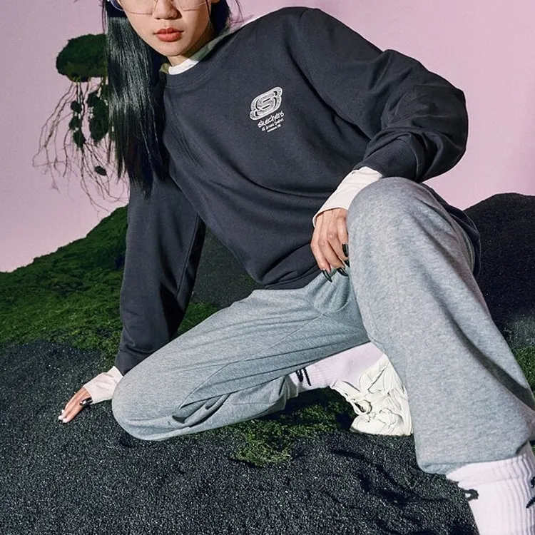 Skechers Colorful Sweatshirts Unisex Odyssey Gray-3