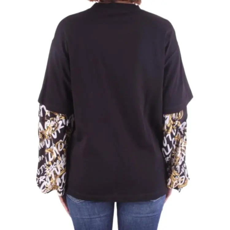 VERSACE JEANS COUTURE FW22 Drop Shoulder Sleeve T Shirt Women's Black-4