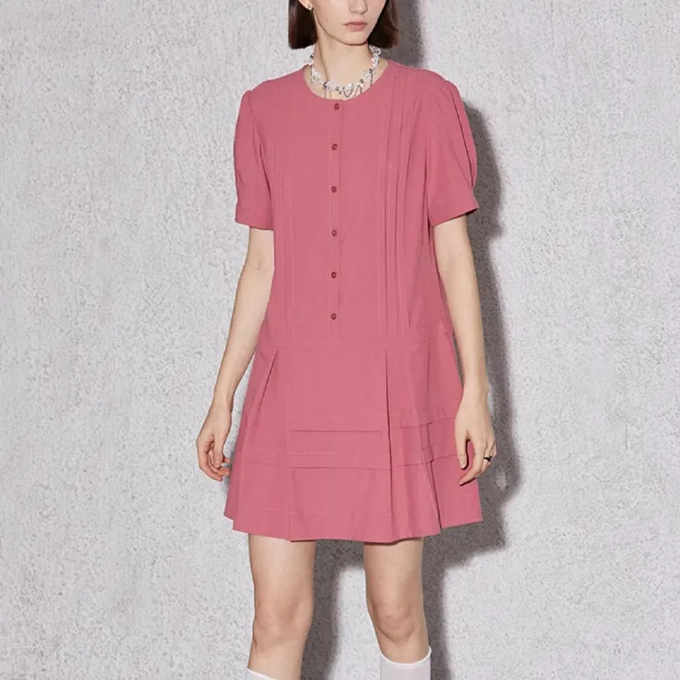SOLWEIGE Short-Sleeved Dresses Women's Pink Powder-2