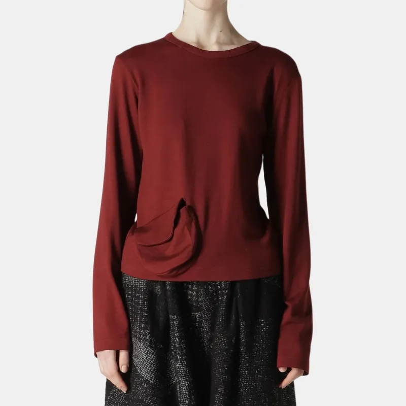 Yohji Yamamoto Y's FW24 Sweater Women's Burgundy-4