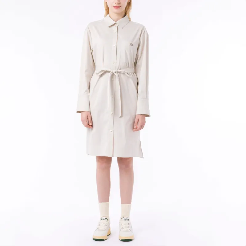 LACOSTE Long Sleeved Dress Women's Gray-3