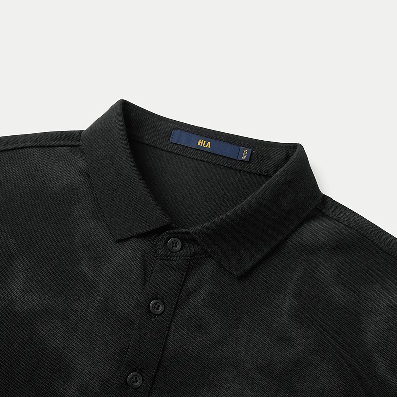 HLA Polo Shirt Men's Black Pattern 32-4