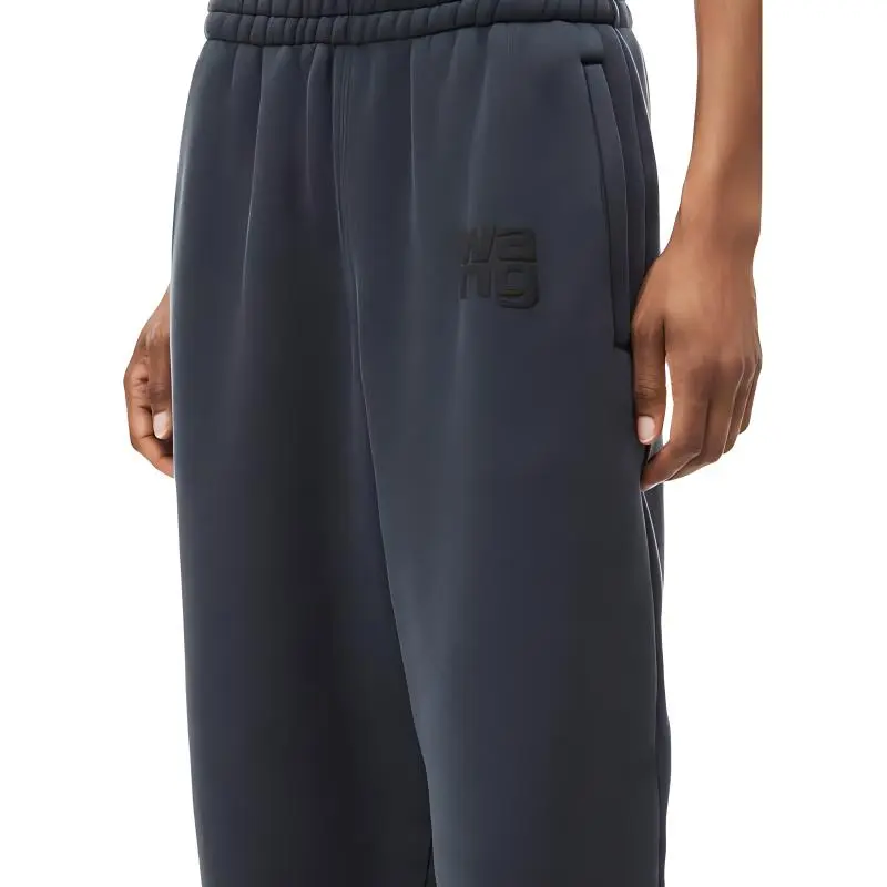 T By Alexander Wang Puff Paint Logo Essential Terry Classic Sweatpant Soft Obsidian-2
