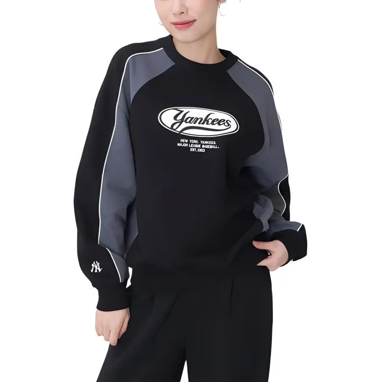 MLB Preppy Style Collection New York Yankees Sweatshirt Unisex Black-2