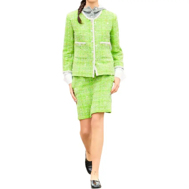 CHANEL Jackets Coats Women's Green-1