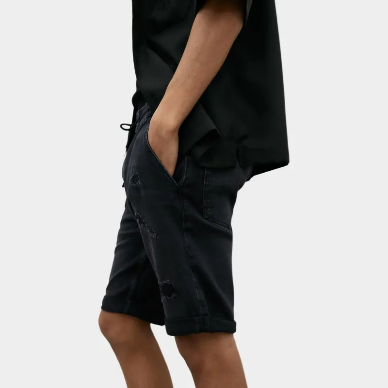 H&M Denim Shorts Men Black-1