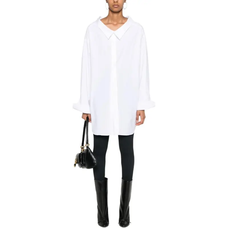 Balenciaga Off Shoulder Oversized Poplin Shirt-2