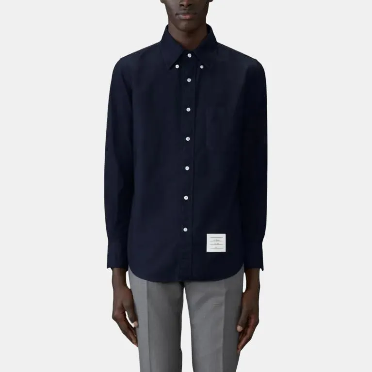 THOM BROWNE Logo tag Cotton Shirt-2