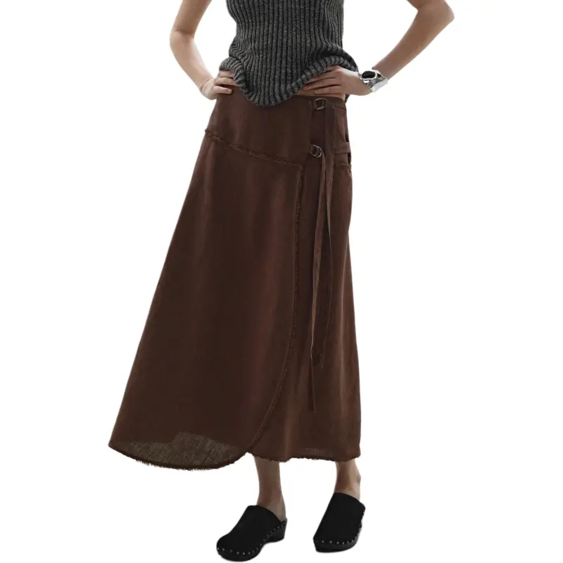 Massimo Dutti Casual Long Skirt Women's Red-2