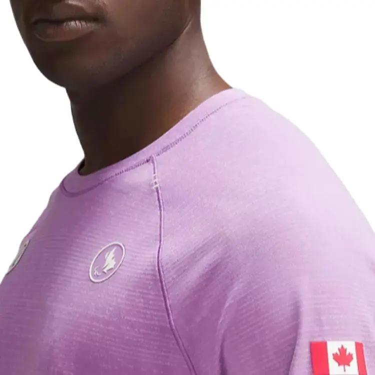 Lululemon Metal Vent Tech Collection Team Canada Collection T Shirt Men's Light Stripes-4