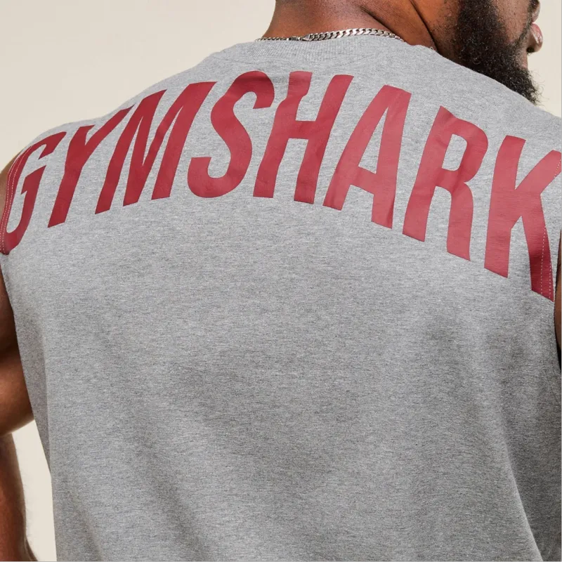 GYMSHARK Tank Top Men's Charcoal Core Mud Gray Slate-4
