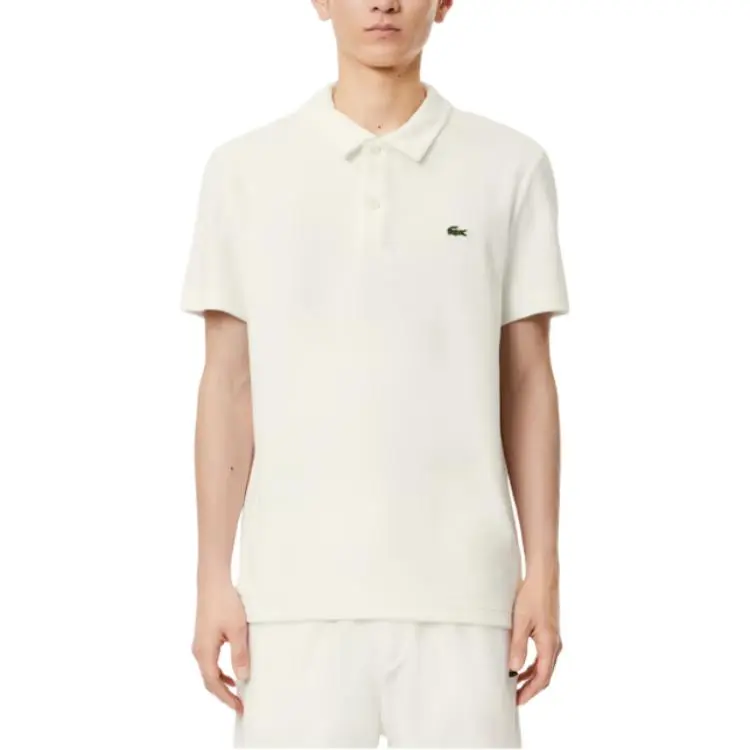 LACOSTE Logo appliqué Velvet Polo Shirt-3