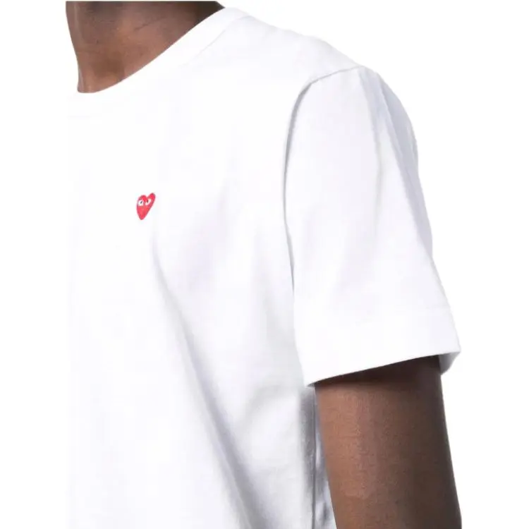 CDG Play T Shirts Men White-4