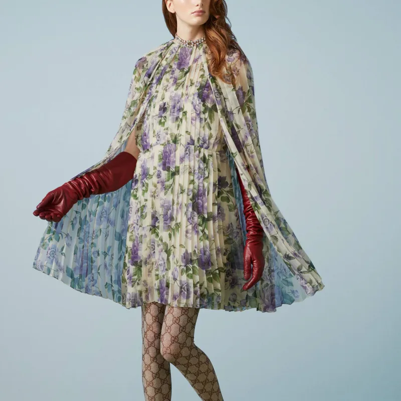 GUCCI SS23 Long-Sleeved Dresses Women's Light Purple-3