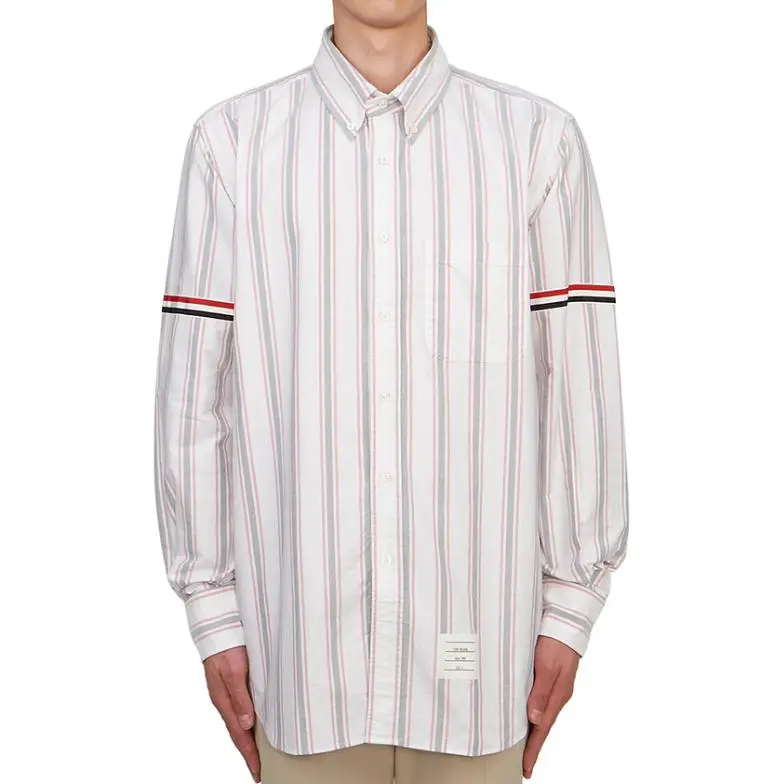 THOM BROWNE Stripe Detailed Button-Up Shirt-2