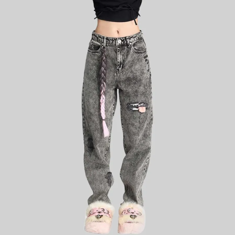 LALABOBO Jeans Women's Gray-3