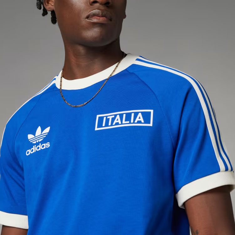 Adidas originals Italy Adicolor Classics 3-Stripes Tee Blue - POIZON