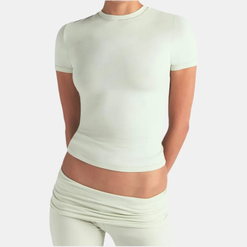 SKIMS T Shirt Women's Mint Green-3