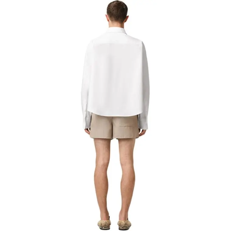 Ami Paris Logo Detailed Buttoned Cropped Shirt-4