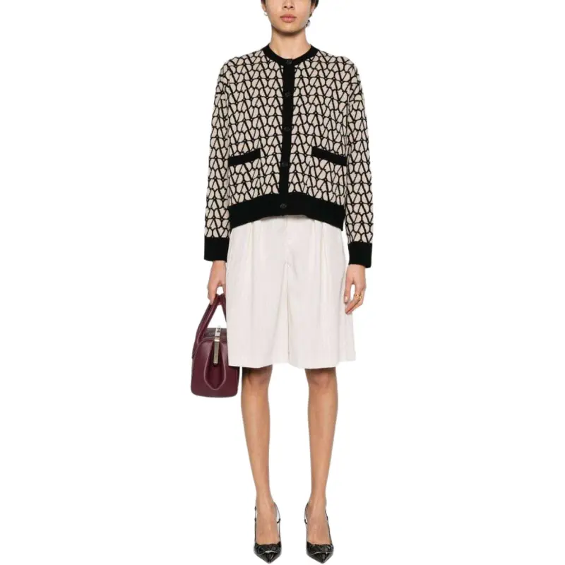 Valentino All-Over Logo Patterned Buttoned Cardigan-2
