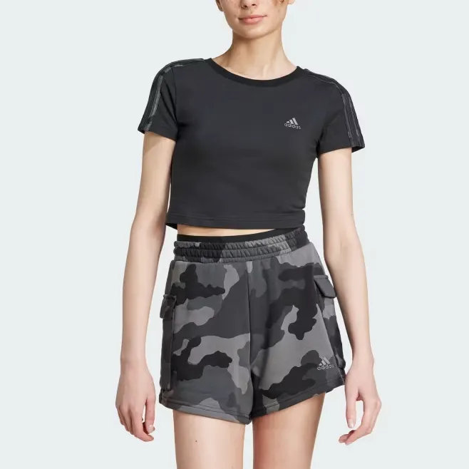 Adidas Free Shipping With AdiClub Essentials 3-Stripes Camo Print Baby Tee-2