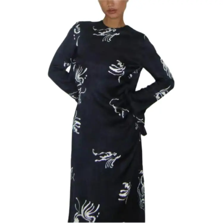 ZARA Long-Sleeved Dresses Women's Blue-2