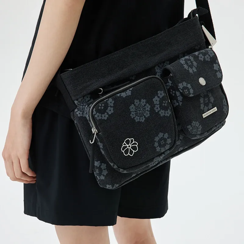 LiNing Cotton Crossbody Bag Regular Unisex Black-5