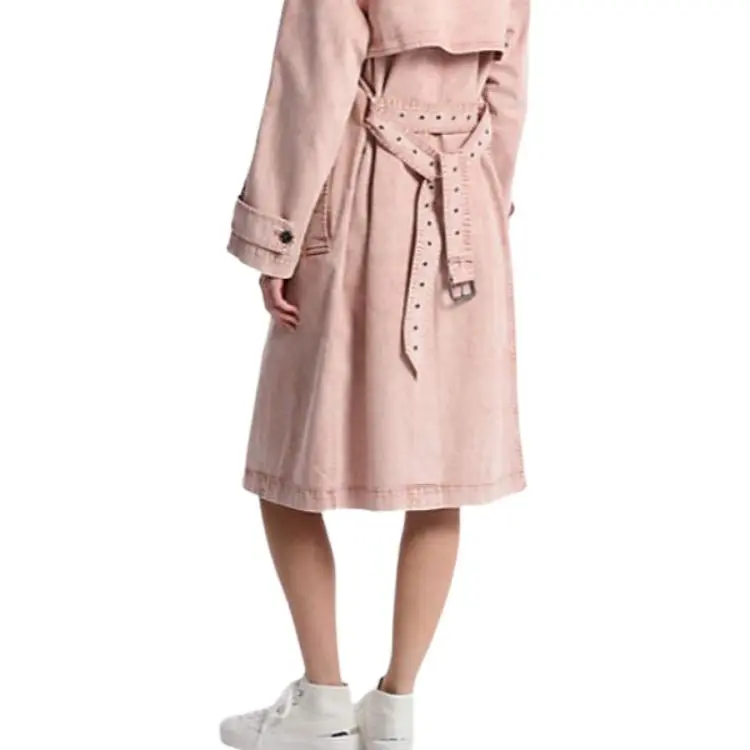 MICHAEL KORS Garment-Dyed Denim Trench Coat-4