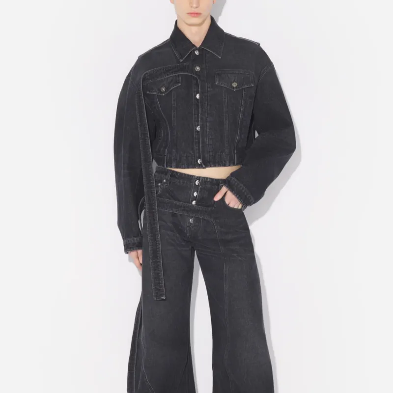 Jean Paul Gaultier Denim Jackets Unisex Black-1