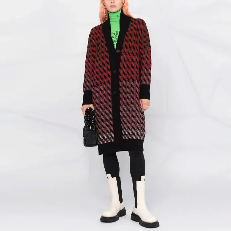 Ferragamo Intarsia knit Cardi coat-1