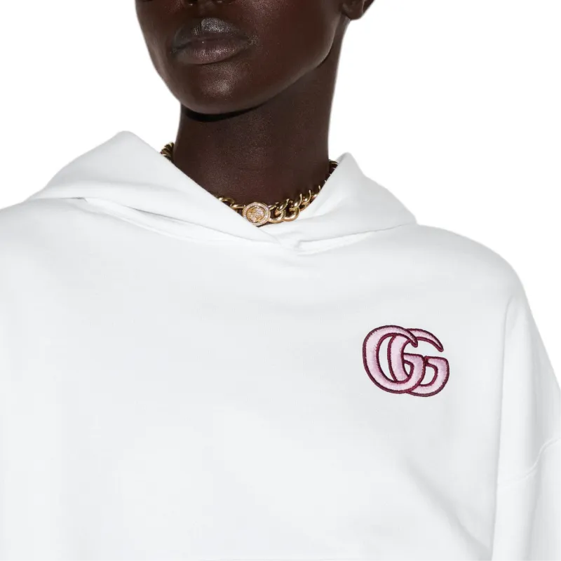 GUCCI Logo Embroidered Hoodie-5