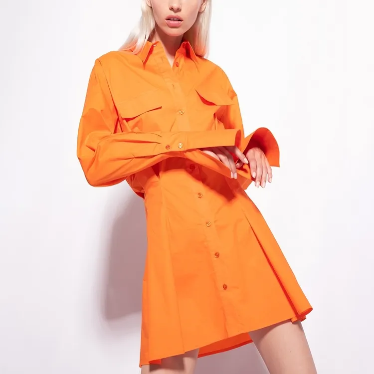 PINKO Long Sleeved Dresses Women's Orange-2