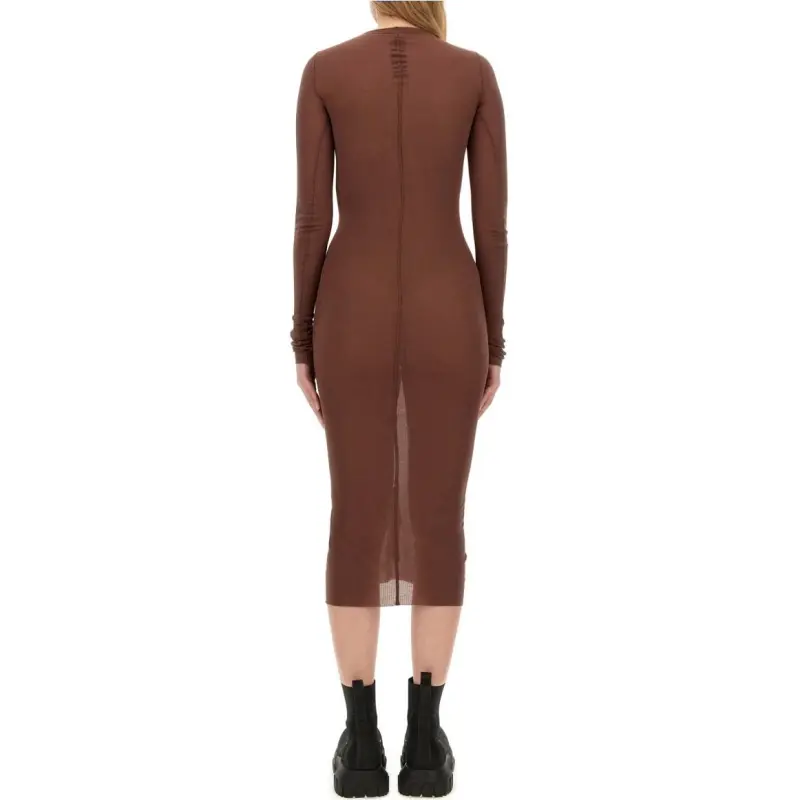 RICK OWENS/RO Long Sleeved Dresses Women's Brown-1