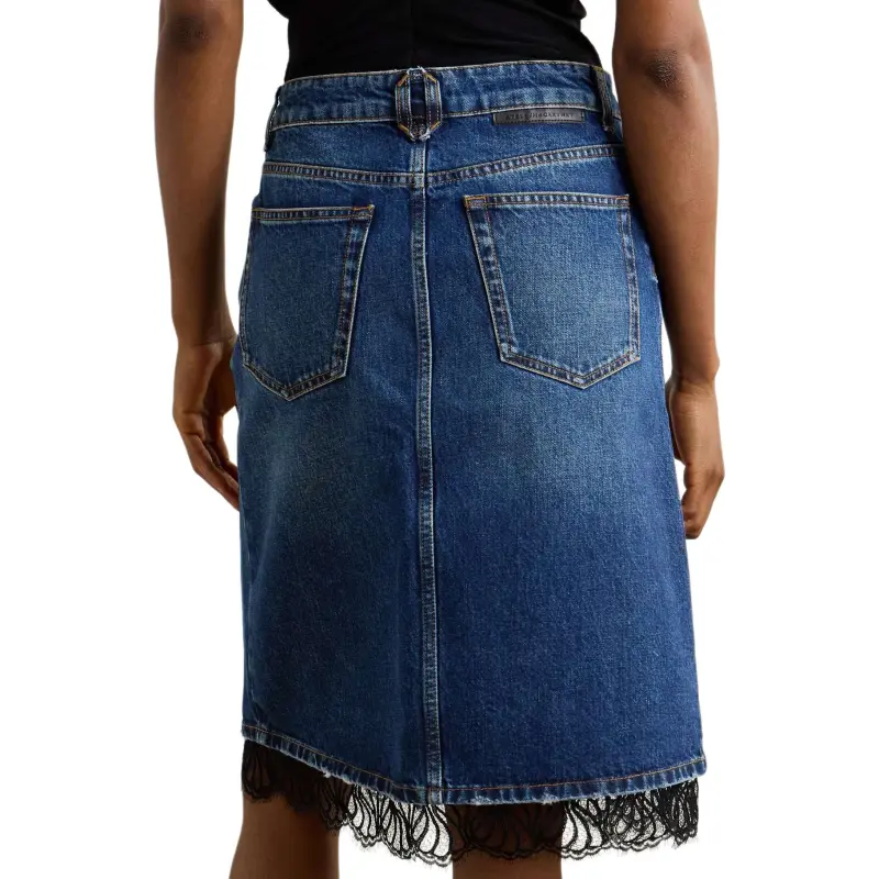 Stella McCartney Lace Detailed Denim Skirt-3