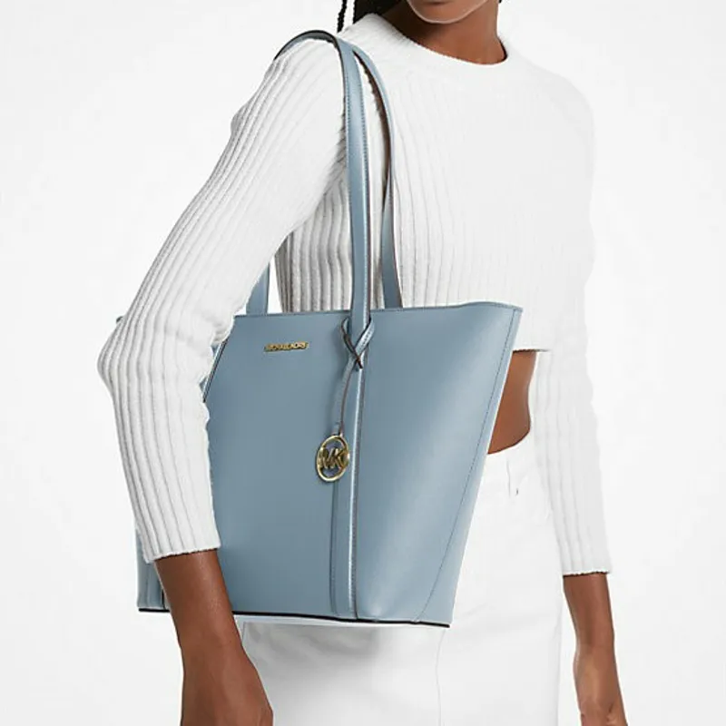 MICHAEL KORS Coated Canvas Tote Bag Shopping Bag Shoulder Bag Handbag Large Size Women's Light Blue-2