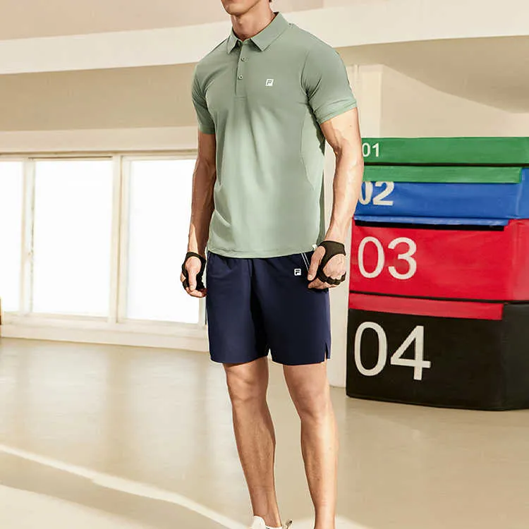 FILA Athletics Polo Shirt Men's Wave Gray Green-5