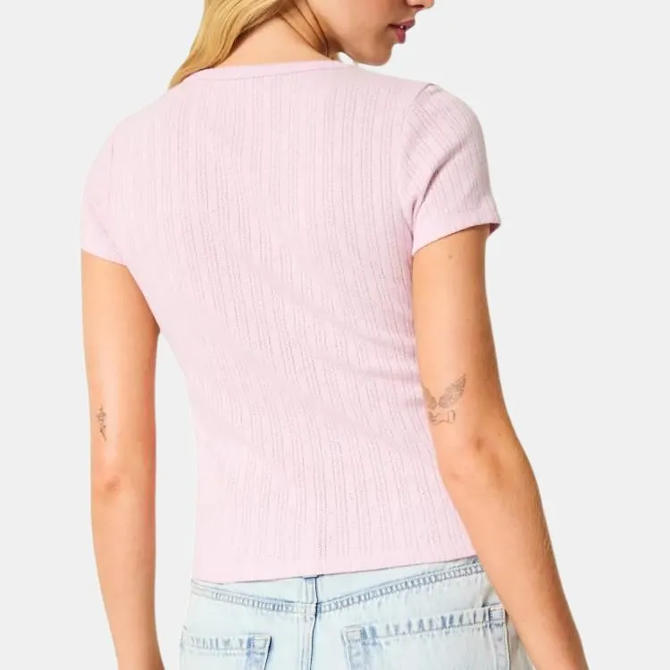 Hollister T Shirts Women's Pink-2