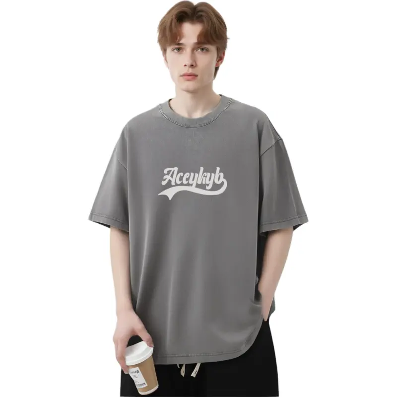 YK&YB T Shirts Unisex Washed Gray-4