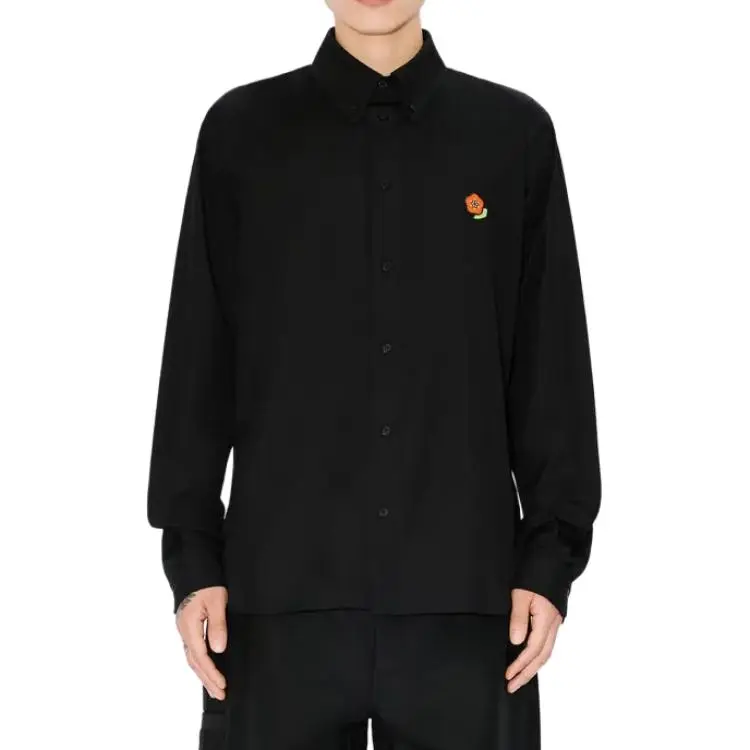 KENZO Floral Embroidered Long Sleeved Shirt-3