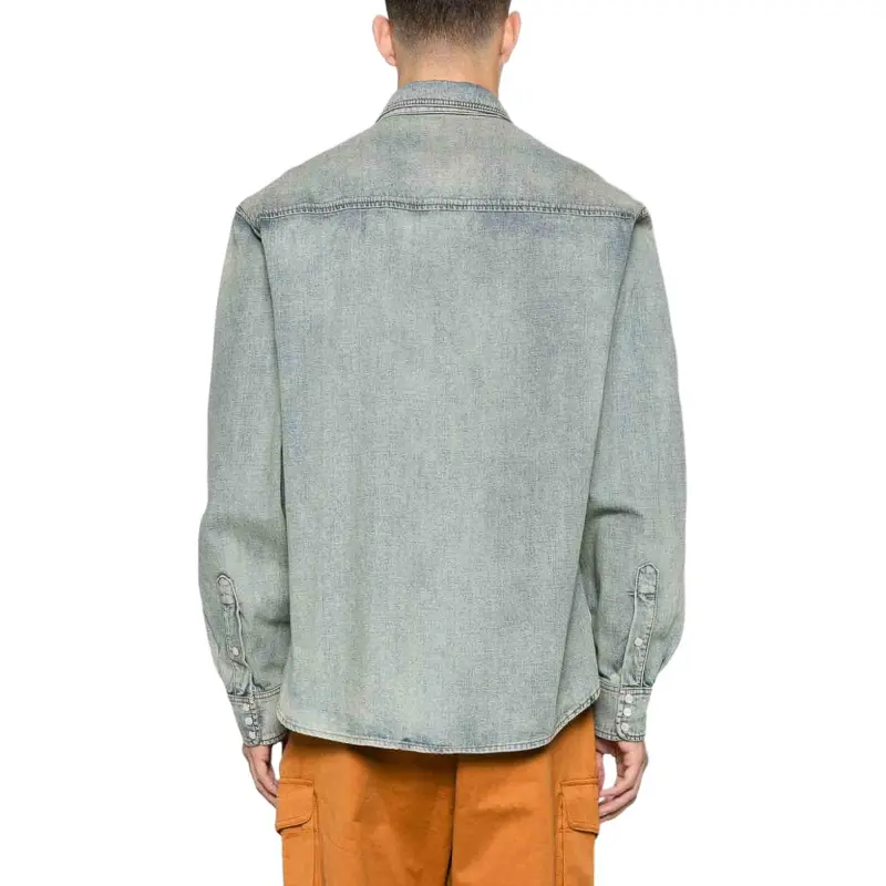 KENZO Drawn Varsity Denim Western Shirt-3