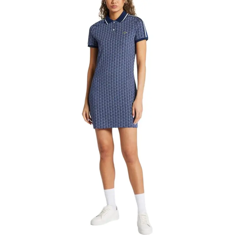 LACOSTE Monogram jacquard Cotton Minidress-4