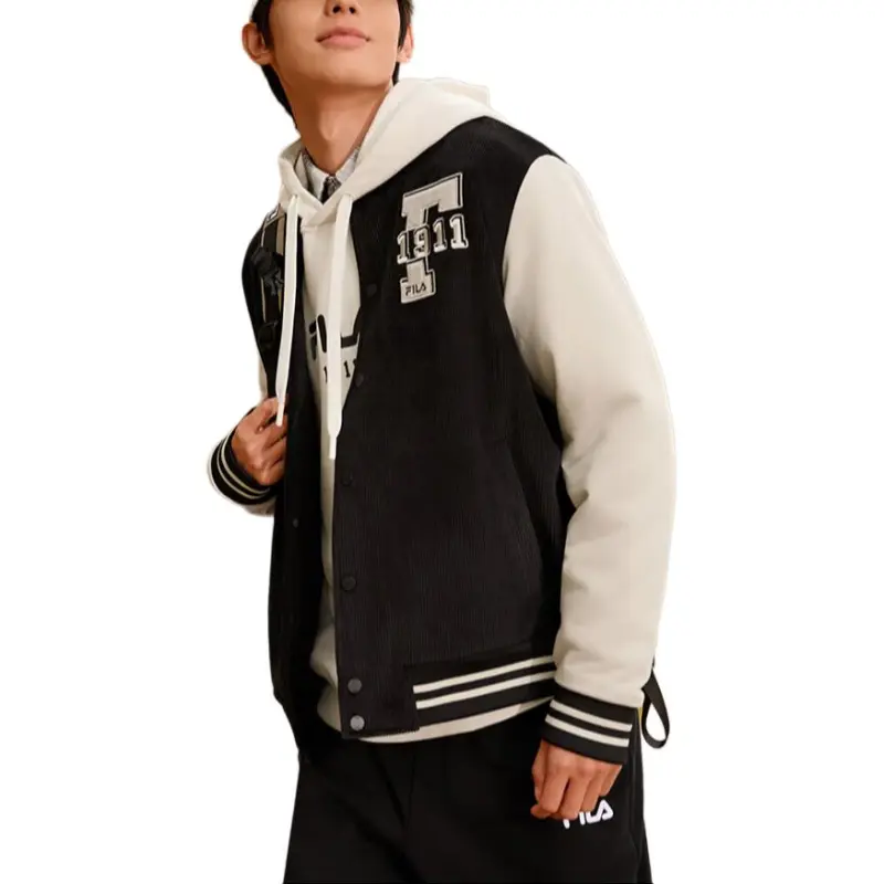 FILA FW24 Baseball Jacket Men's Jet Black-3